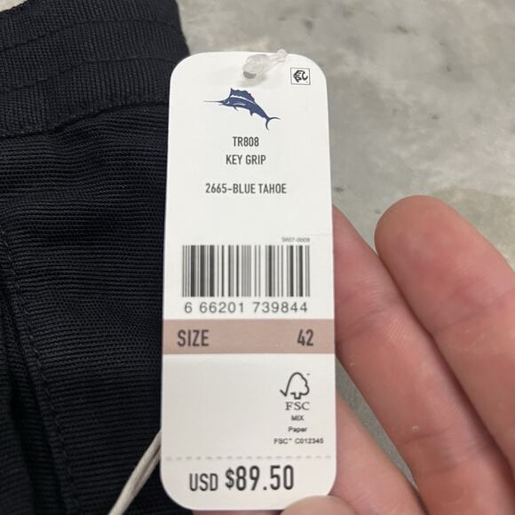 NWT TOMMY BAHAMA KEY GRIP BLUE TAHOE 9.5 CARGO TENCEL COTTON SHORTS MENS 42 - Picture 7 of 9